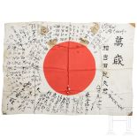Japan - signierte Seidenfahne "banzai", 2. Weltkrieg