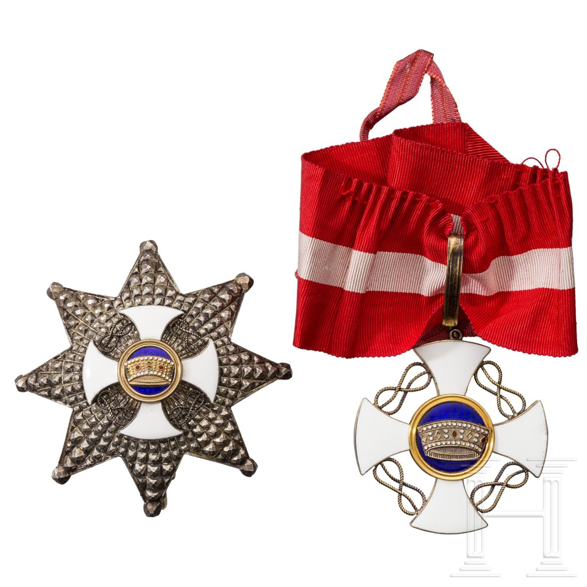 Orden der Krone Italiens - Bruststern und Kreuz des Großoffiziers, um 1940 - Bild 3 aus 4