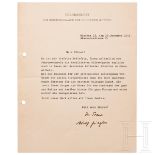 Adolf Ziegler - signiertes Glückwunschschreiben an Hitler zum Jahreswechsel 1942/43