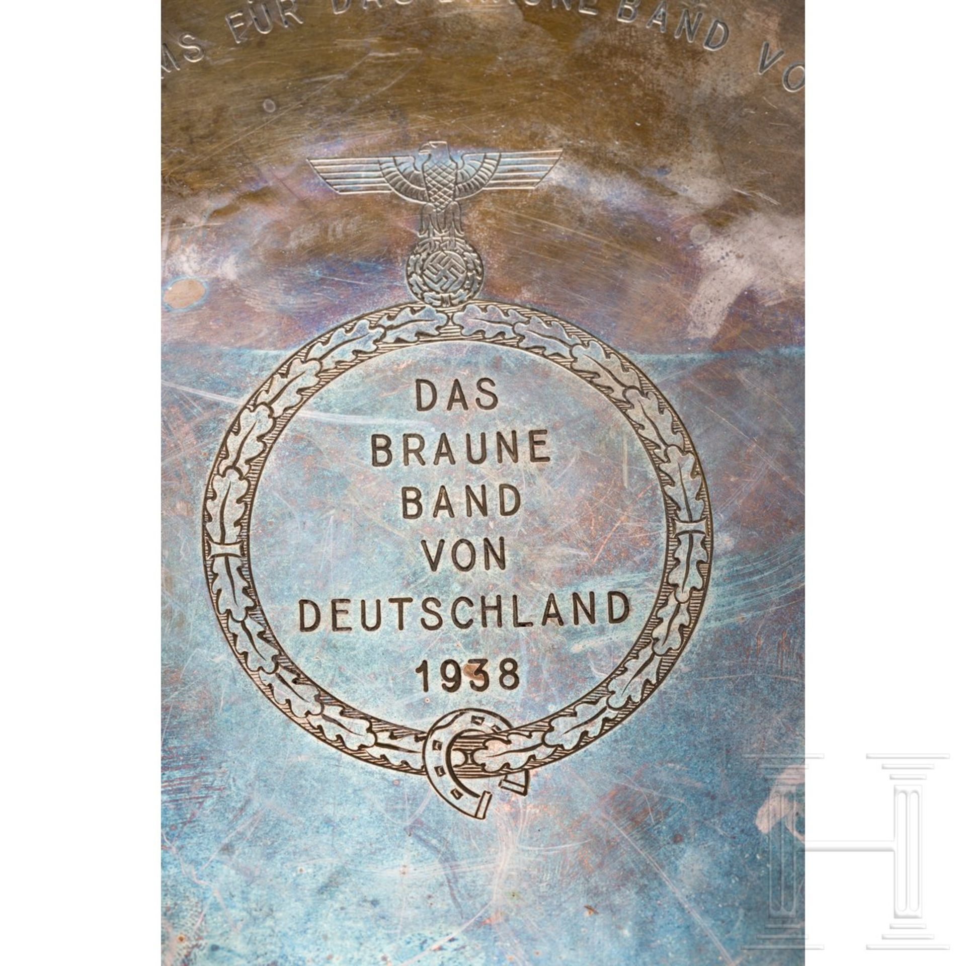 Reichsminister Dr. Wilhelm Ohnesorge - Silberteller "Das Braune Band von Deutschland 1938" - Bild 2 aus 4