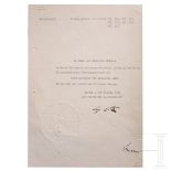Adolf Hitler und Otto Meissner - Originalunterschriften auf einem Verleihungsdokument