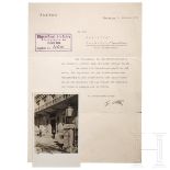 Adolf Hitler - eigenhändig signiertes Dankschreiben an den Magistrat der Stadt Gemünden 1934</b