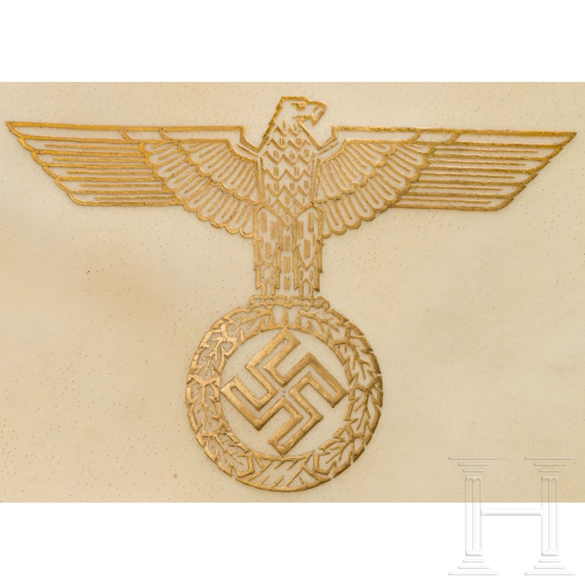 Museumsanfertigung der Pergament-Ernennungsurkunde Hermann Görings zum Generalfeldmarschall vom - Bild 2 aus 2