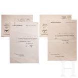 Adolf Hitler - zwei Danksagungsschreiben an den Bürgermeister von Gemünden 1938 und 1939