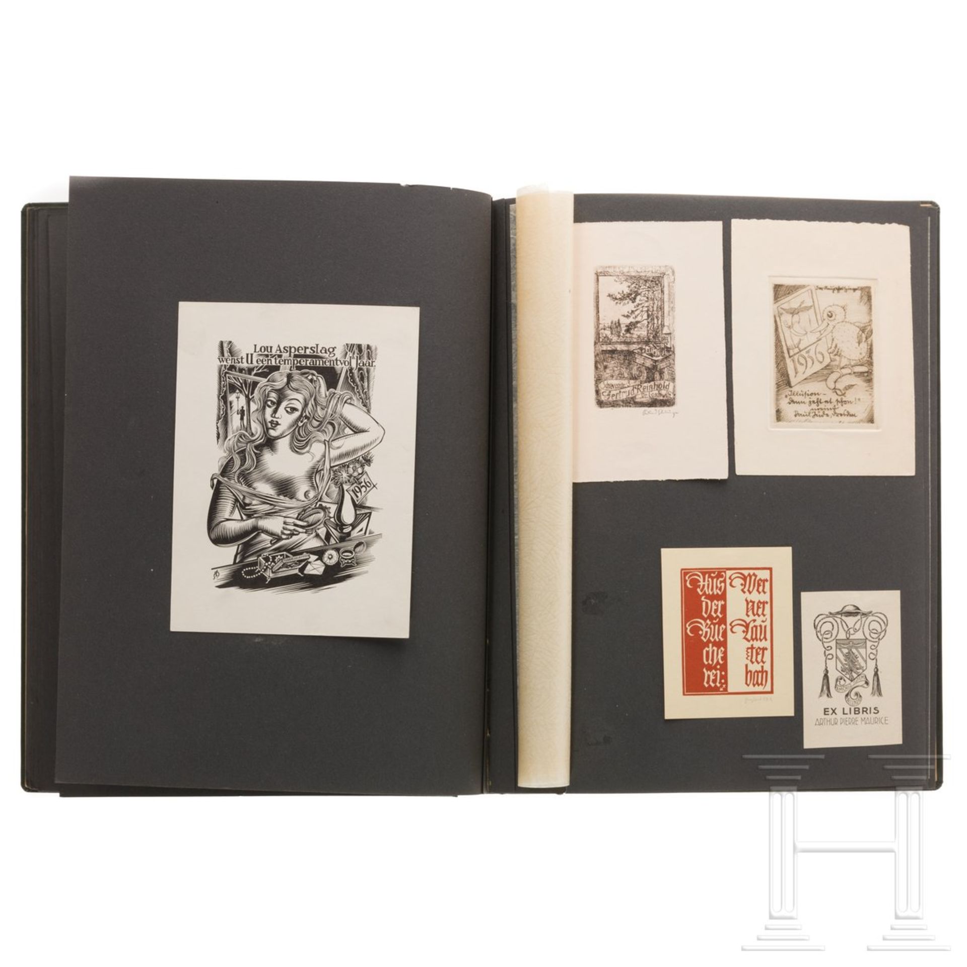 "Ex Libris"-Sammlung, drei Zigarettenbilderalben - Bild 2 aus 2