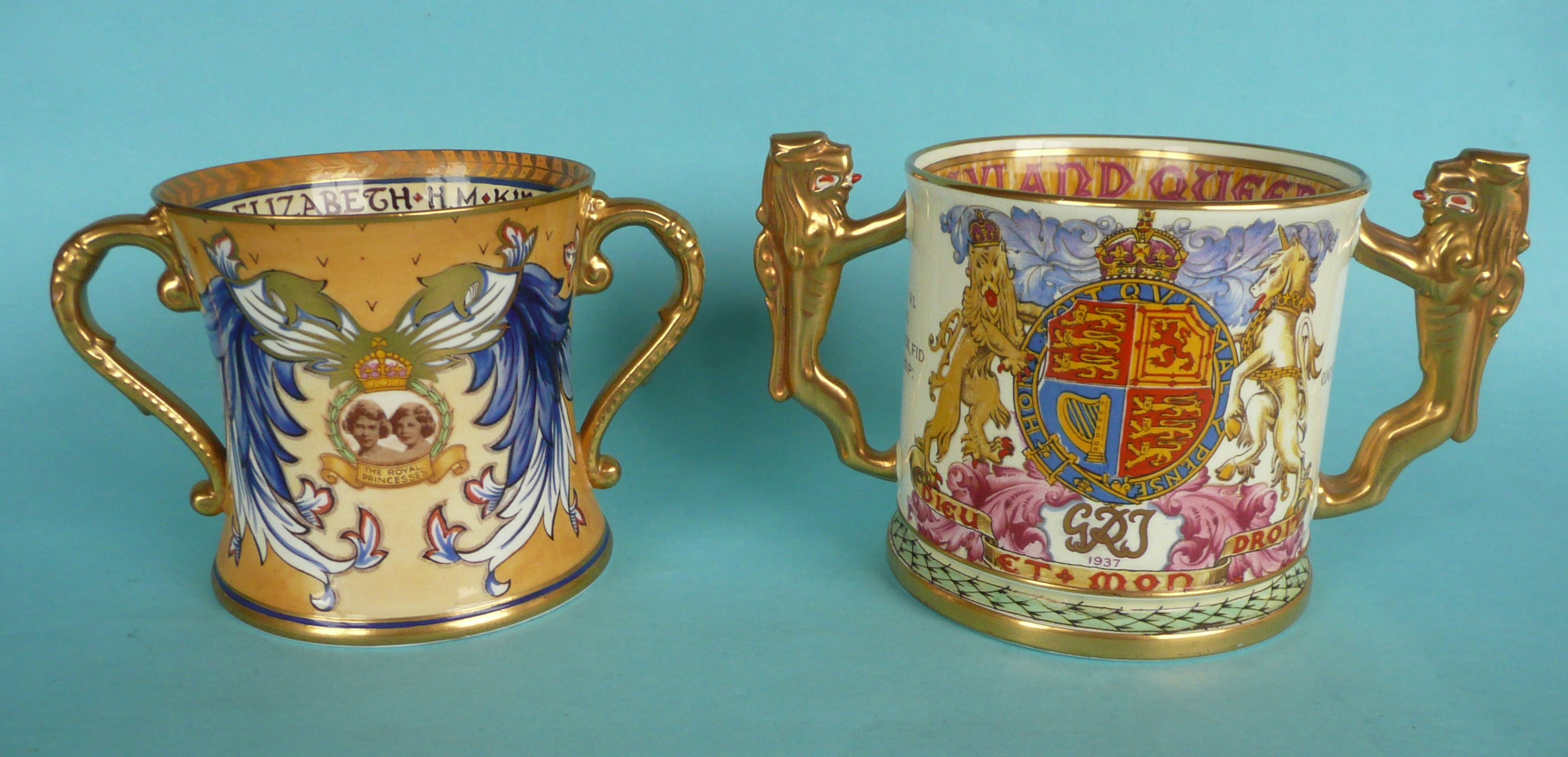 1937 Coronation: a Paragon loving cup, 115mm and a Shelley loving cup (2) - Image 2 of 2