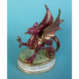 1969 Investiture: a Royal Crown Derby Welsh Dragon numbered 146 of 250, 132mm