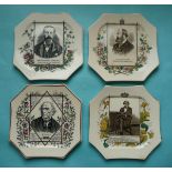 Octagonal plates for Gladstone, Disraeli, Salisbury and Randolph Churchill (4)