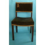 George VI: a blue velvet and embroidered chair used in Westminster Abbey for the coronation