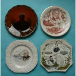 Plates for Gladstone, Joseph Chamberlain, Winston Churchill and an Octagonal for H.M. Stanley