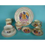 1935 Empire Exhibition: six commemoratives by Paragon and a Sutherland China cup and saucer (11)