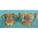 1937 Coronation: a Paragon loving cup, 115mm and a Shelley loving cup (2)