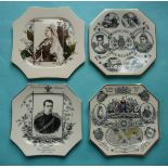 Octagonal plates for statistics, and Victoria by Hines, also Victoria and Albert Victor