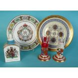 1981 Wedding: two Queen’s Beasts by Minton and a plate, another for 1982 birth also a Minton