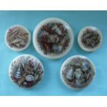 Five various Shell lids (5)