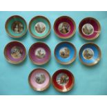 A harlequin set of ten straight sided saucers (10)