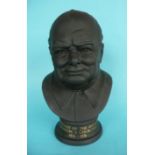 1974 Winston Churchill in Memoriam: a large black basalt bust by Royal Doulton, numbered 274 of 750