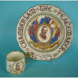 1938 Chamberlain and Munich Peace: a mug and a plate both by Paragon (2)