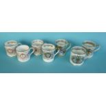 Elizabeth II Visits: a plate and seven mugs also a Royal Crown Derby dish for 1977 (9)
