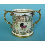 1982 Birth: a loving cup by J & J May depicting the pram at Highgrove, 106mm