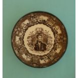 Jan Carolus van Speijk: a pearlware saucer by Southwick Pottery printed in brown, circa 1835, 121mm.