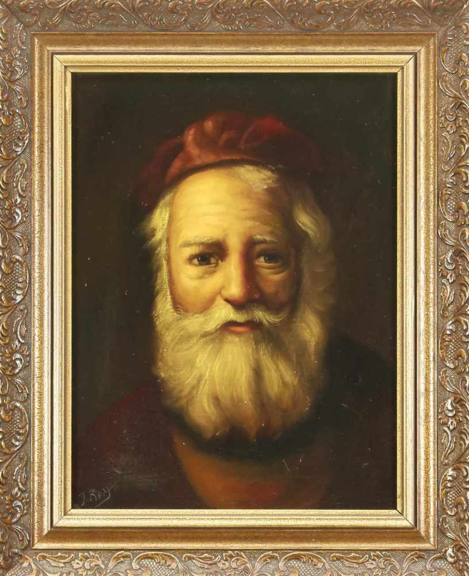 Unidentified painter mid-20th century, portrait of a bearded man, oil on canvas, u. li.
