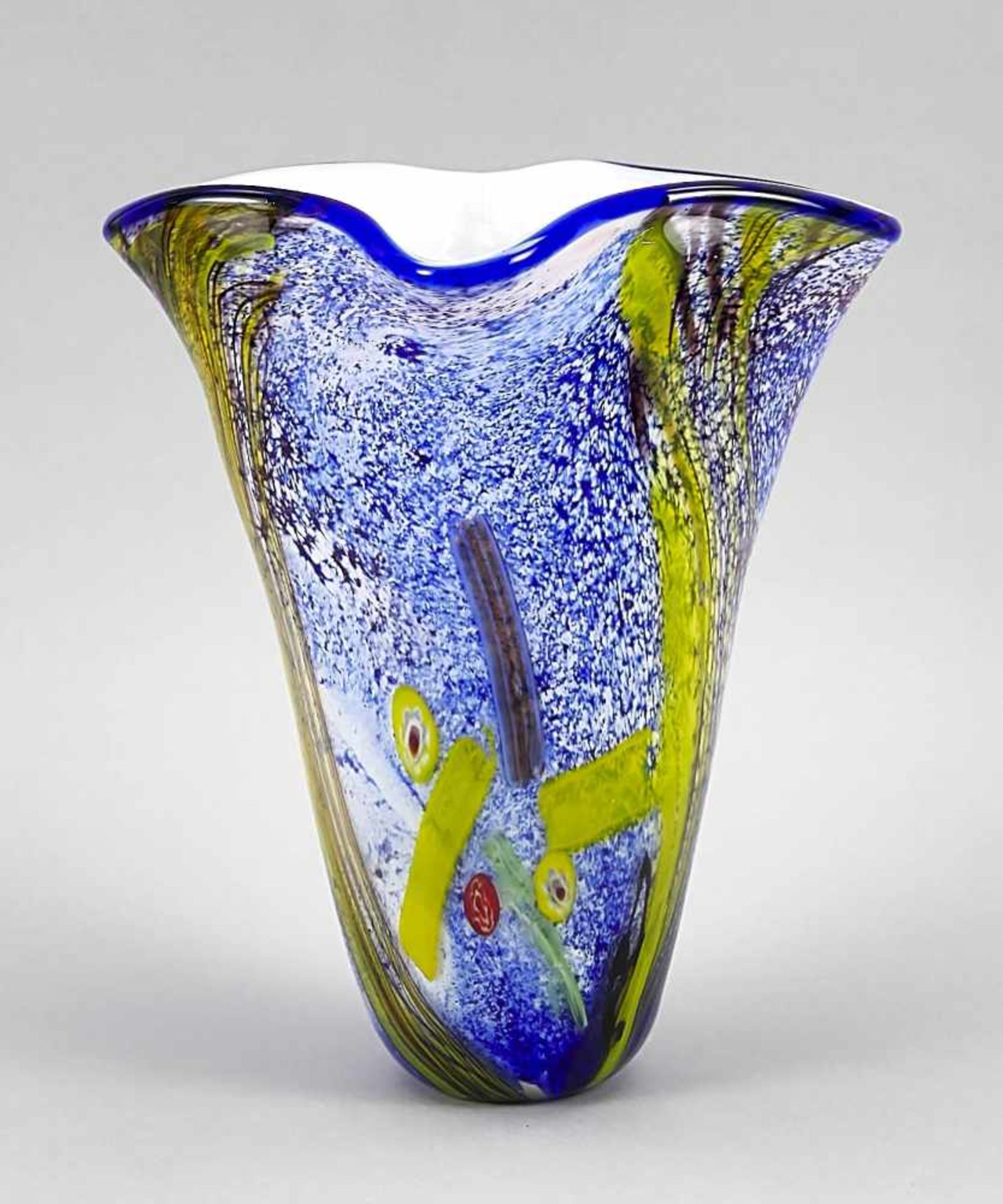Vase, 2nd half of the 20th century, probably Murano, round base, conical body,