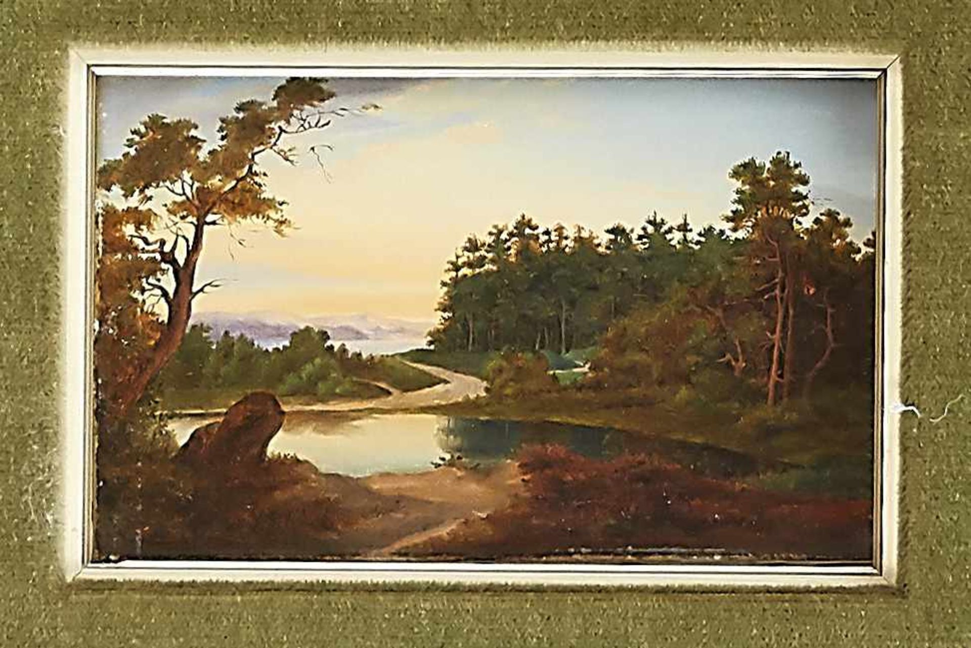 Anonymous Romantic of the 19th century, wide landscape with river and mountains in the