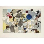 Ernst Wilhelm Nay (1902-1968), color aquatint etching, misprint with arrows drawn by Nay