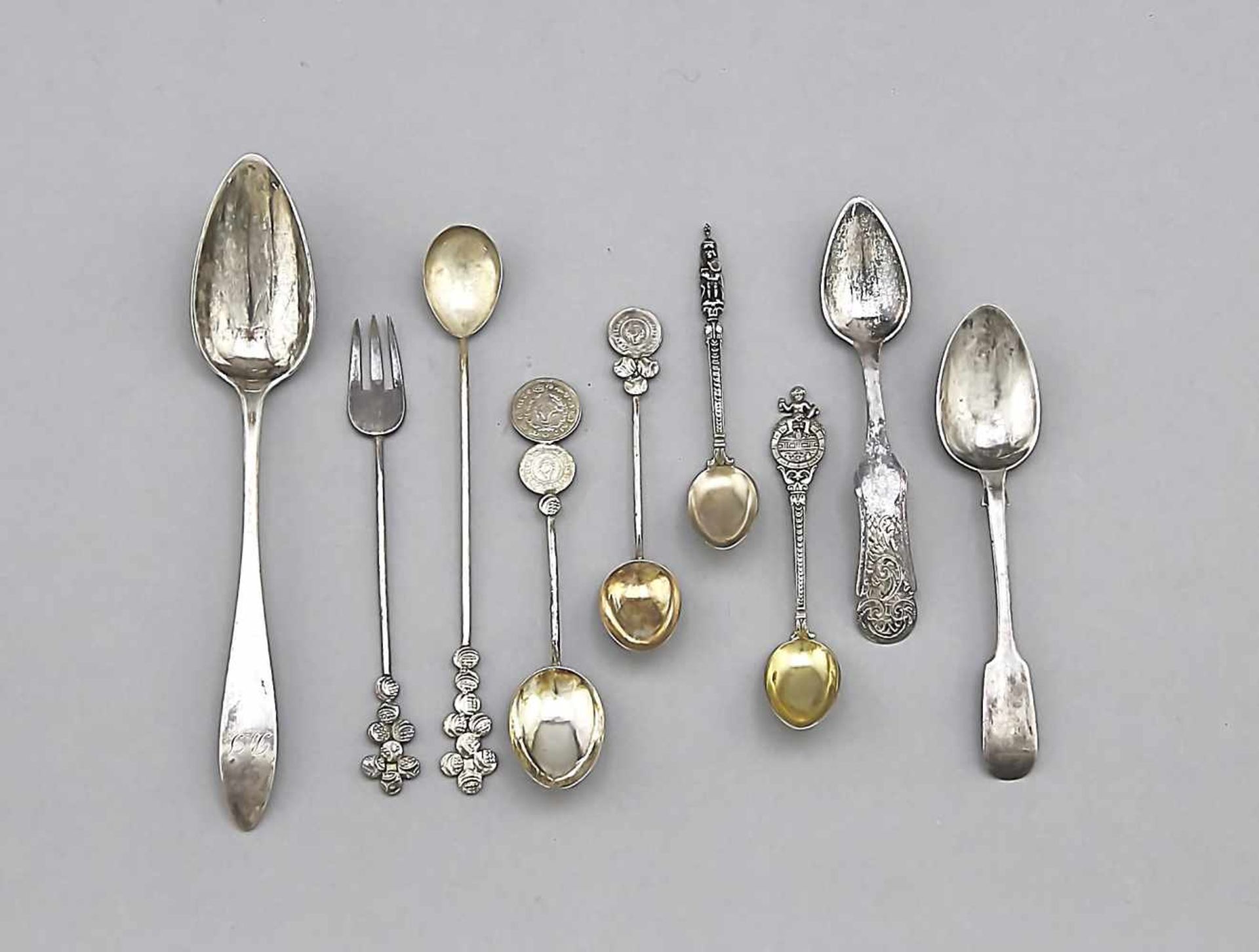 Compilation of cutlery, 19th/20th cent., silver different fineness resp. tested, different