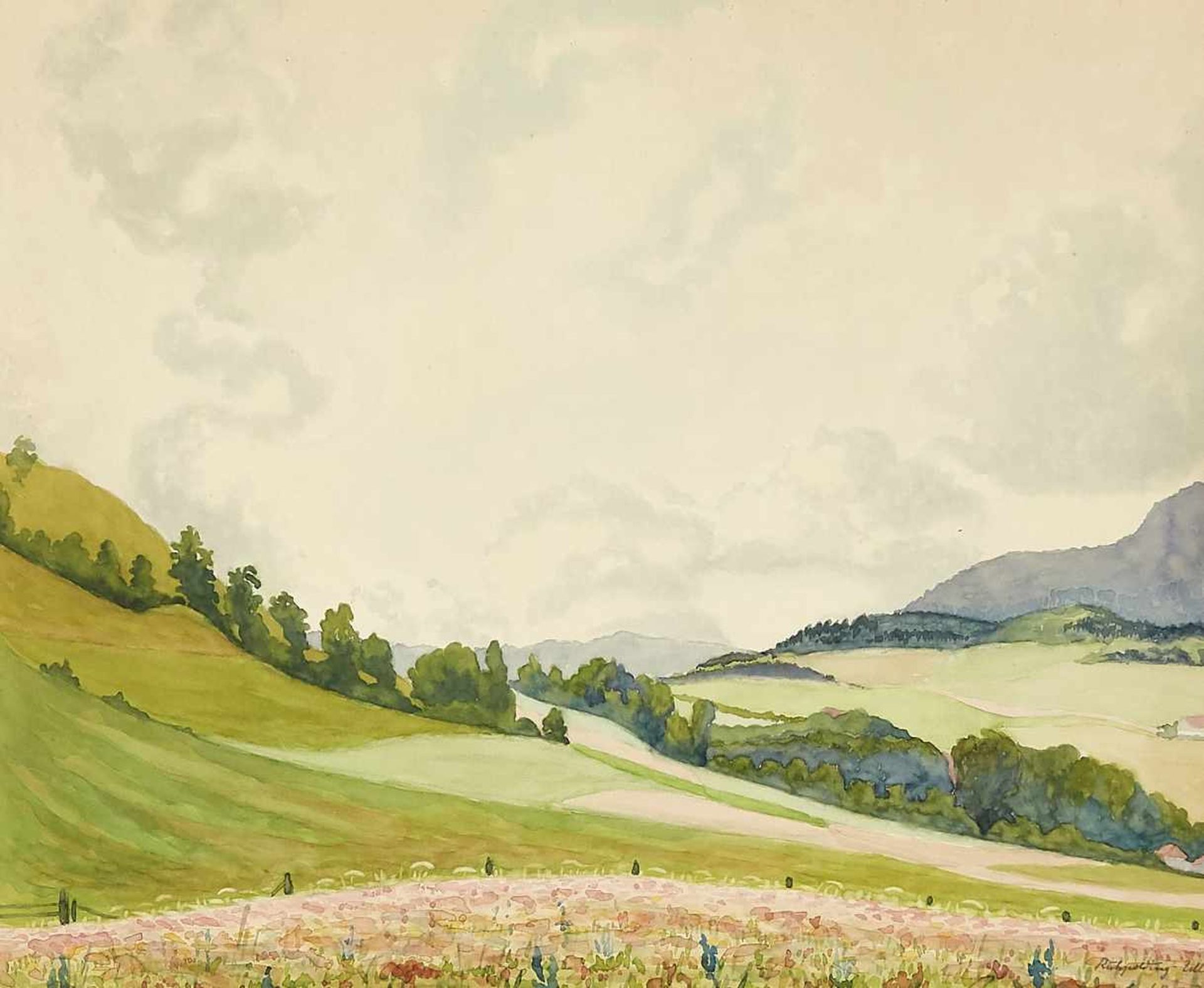 Erich Schumann, watercolorist around 1930, compilation of 22 landscapes and views,