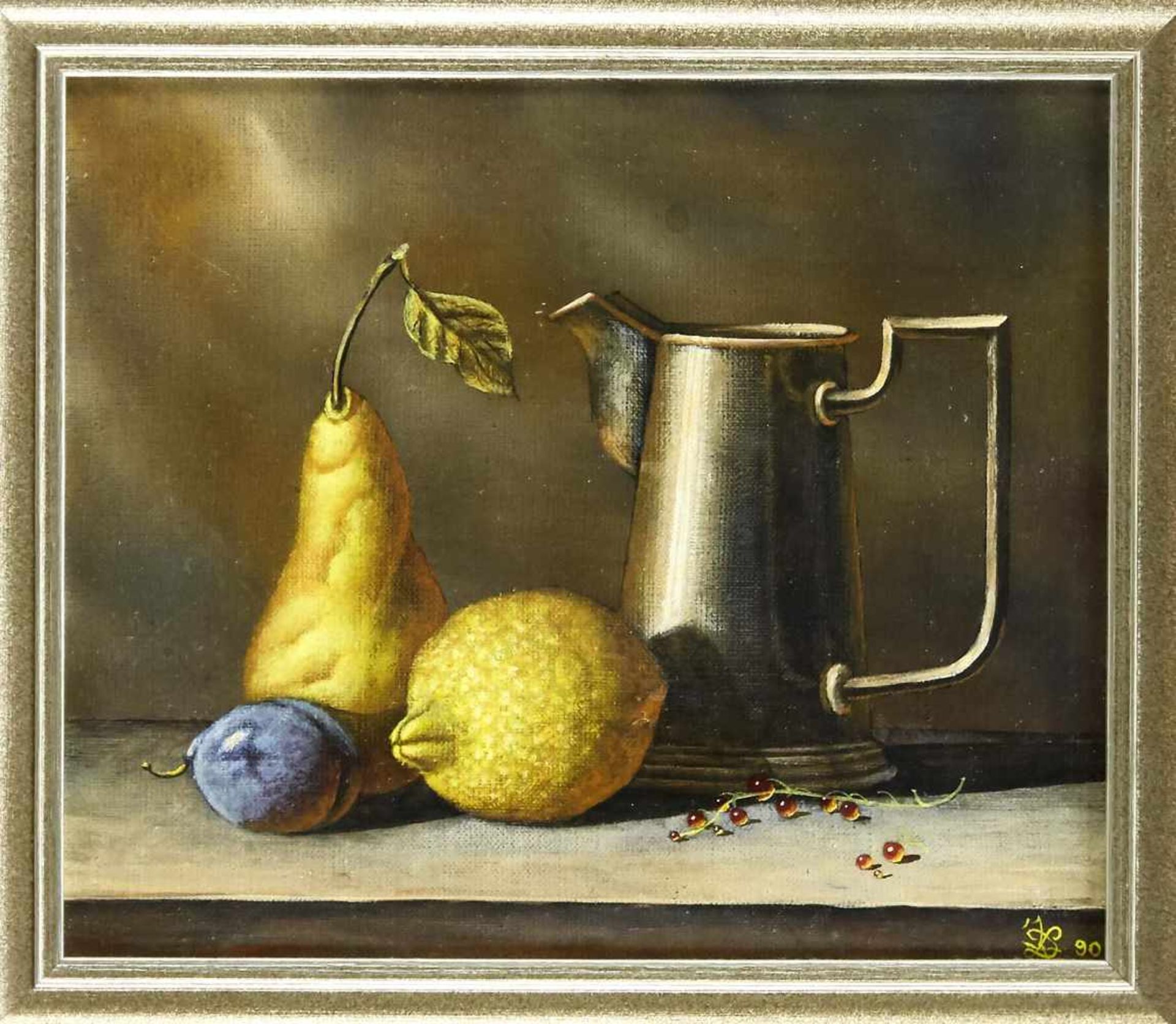 D. Kousnetzov, Russian painter at the end of the 20th century, still life with lemon, oil
