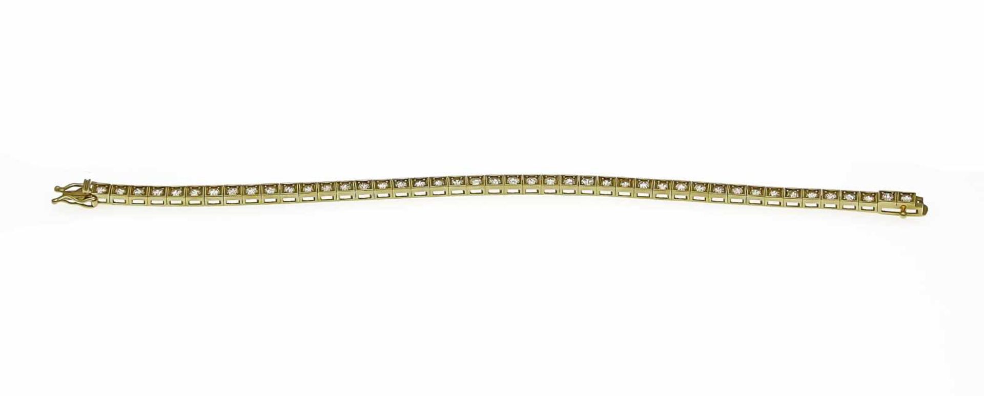 Brilliant bracelet GG 585/000 with 44 brilliant-cut diamonds, totaling 3.0 ct TW-W / - Bild 2 aus 2