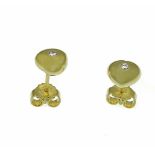 Brilliant stud earrings GG 585/000 with 2 brilliants, total 0.06 ct TW / SI, length 7 mm,