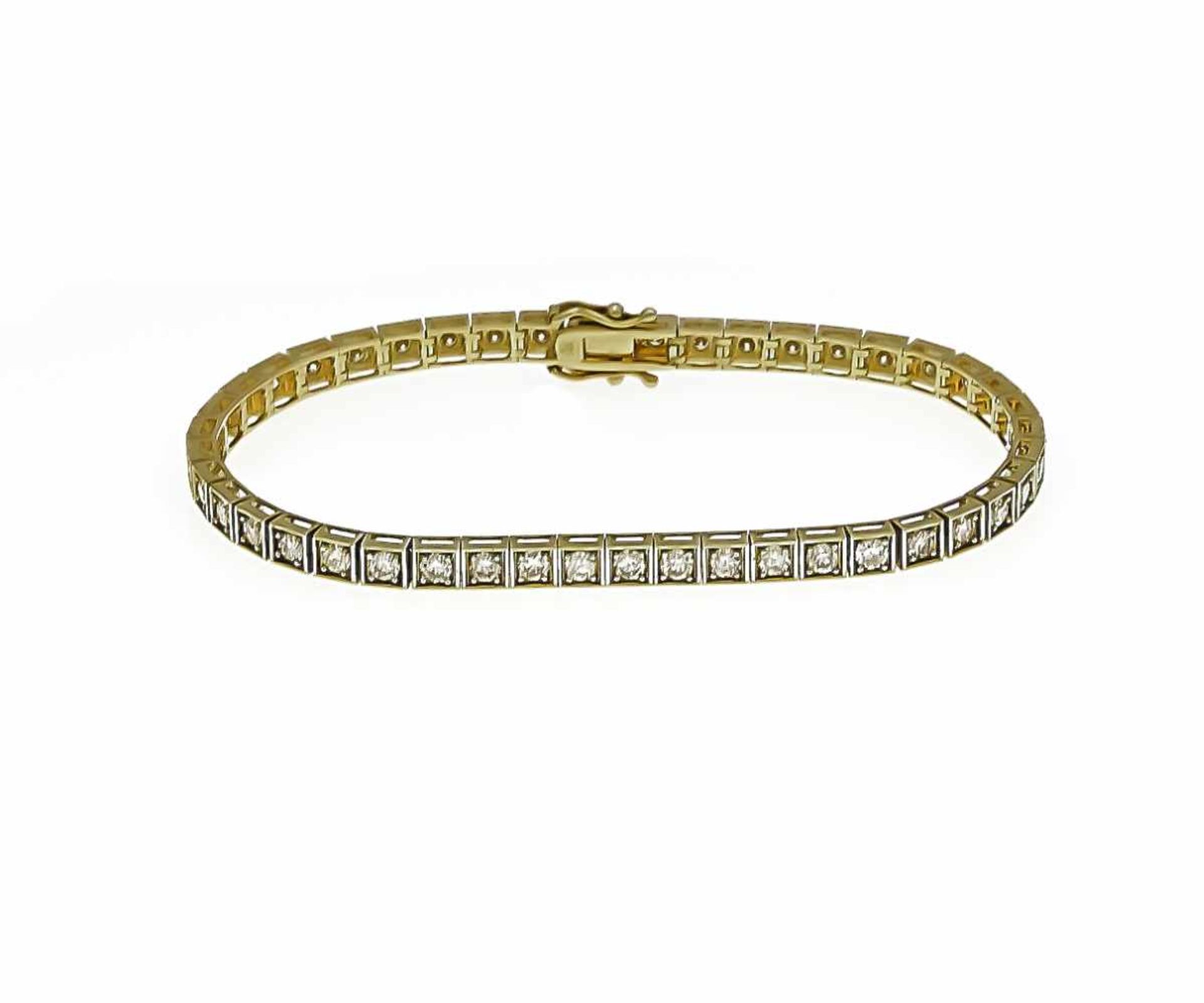 Brilliant bracelet GG 585/000 with 44 brilliant-cut diamonds, totaling 3.0 ct TW-W /