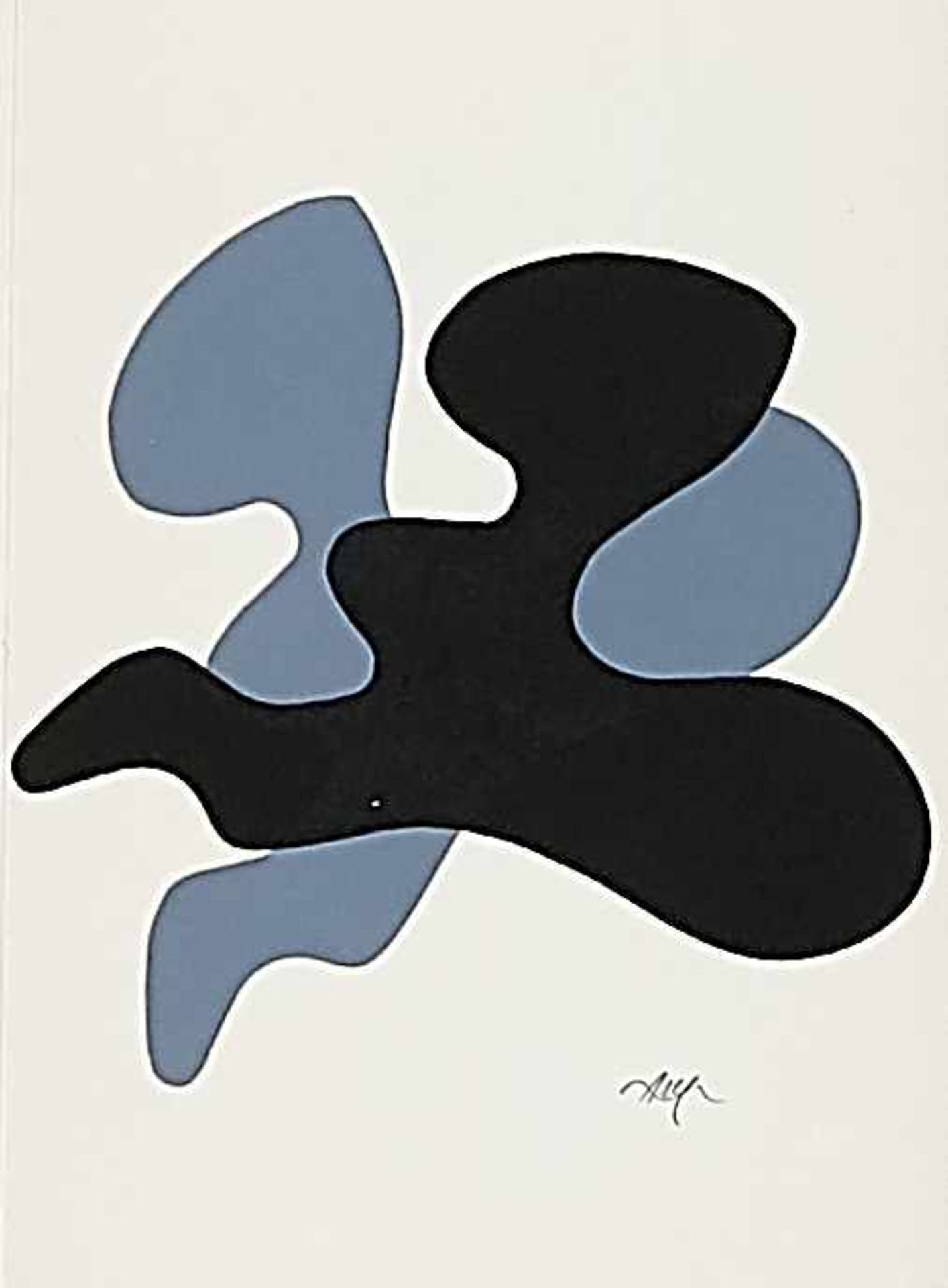 Hans Arp (1886-1966), ''People are like flies'', a small color woodcut presented to friends