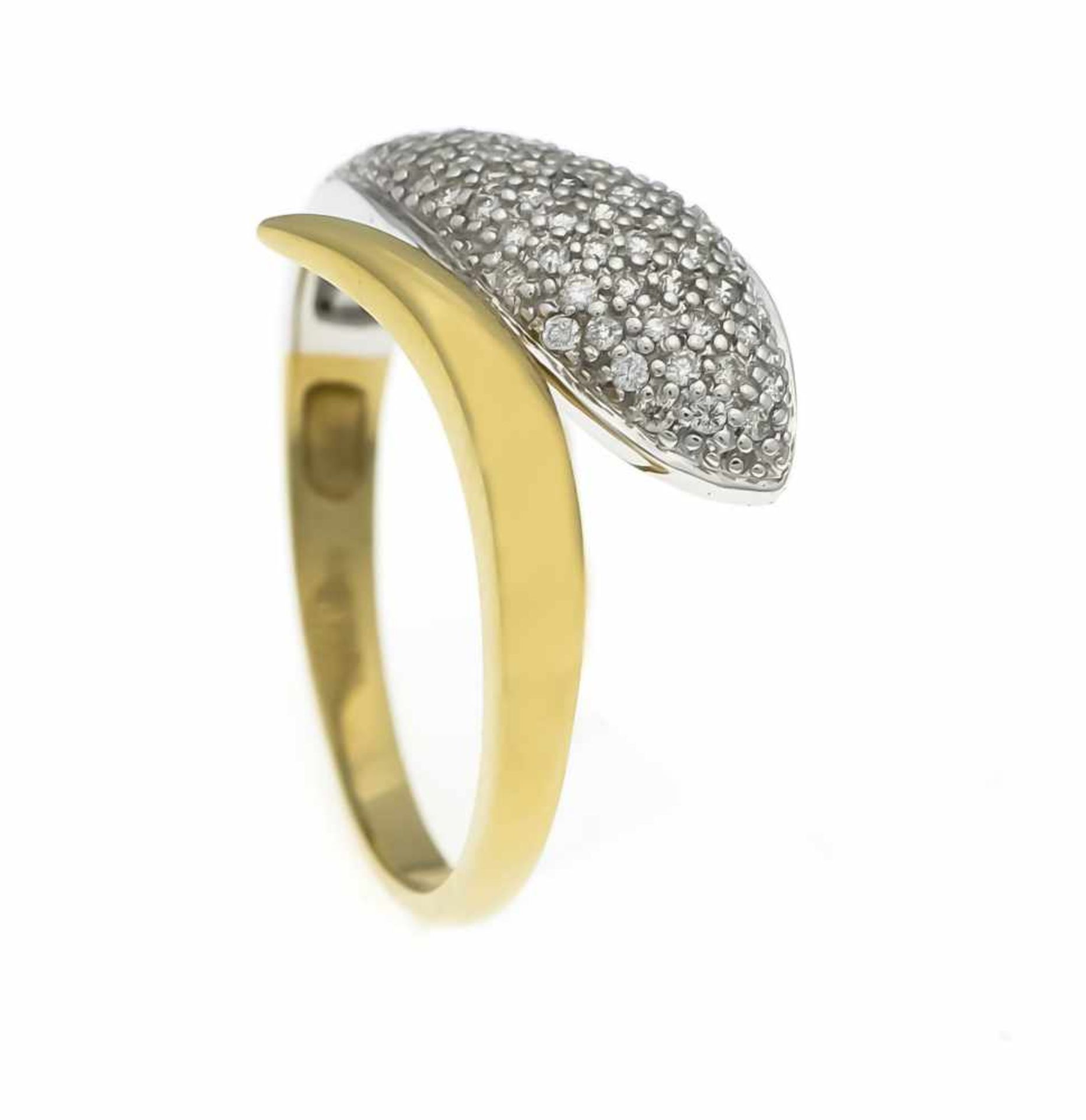 Brilliant Snake Ring WG / GG 585/000 with 75 brilliant-cut diamonds, total 0.50 ct