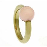 Rose quartz ring GG 585/000 with a rose quartz ball 10 mm, RG 58, 8.7 g