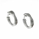 Diamond hoops WG 585/000 with diamonds, total 0.24 ct W / PI, diameter 18.5 mm, 2.6 g