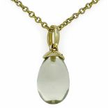 Pendant GG 585/000 with a gemstone Pampel 14 x 9 mm, L. 22 mm, chain GG 585/000 with