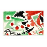 Ernst Wilhelm Nay (1902-1968), watercolor ''Bon Noel'', handwritten, painted Christmas card