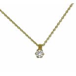 Brilliant pendant GG 585/000 with a brilliant 0.13 ct W / SI, L. 6 mm, chain GG 585/000