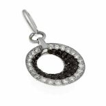 Brilliant pendant WG 750/000 with brilliants W / SI and black diamonds, total 0.30 ct,