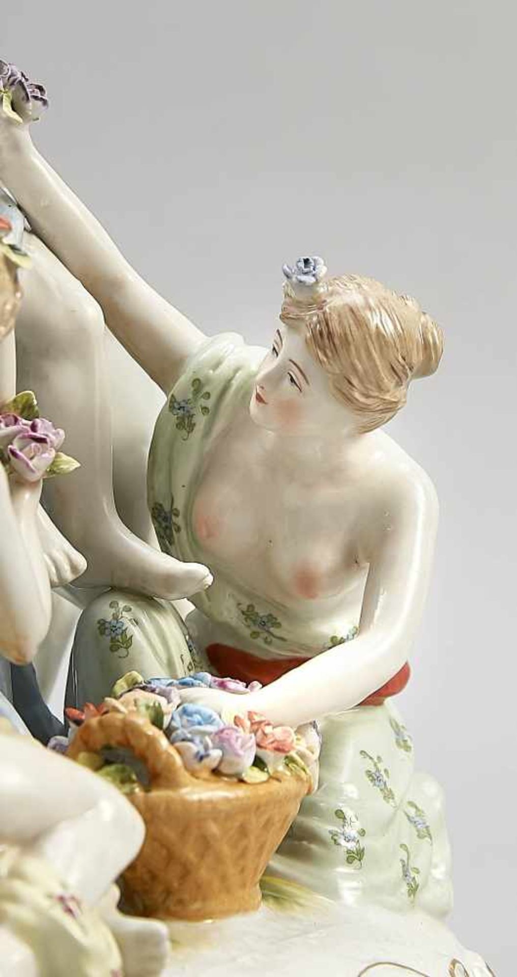 Pair of figure groups, prob. Thuringia, 20th century, after a model of the Meissen - Bild 5 aus 5