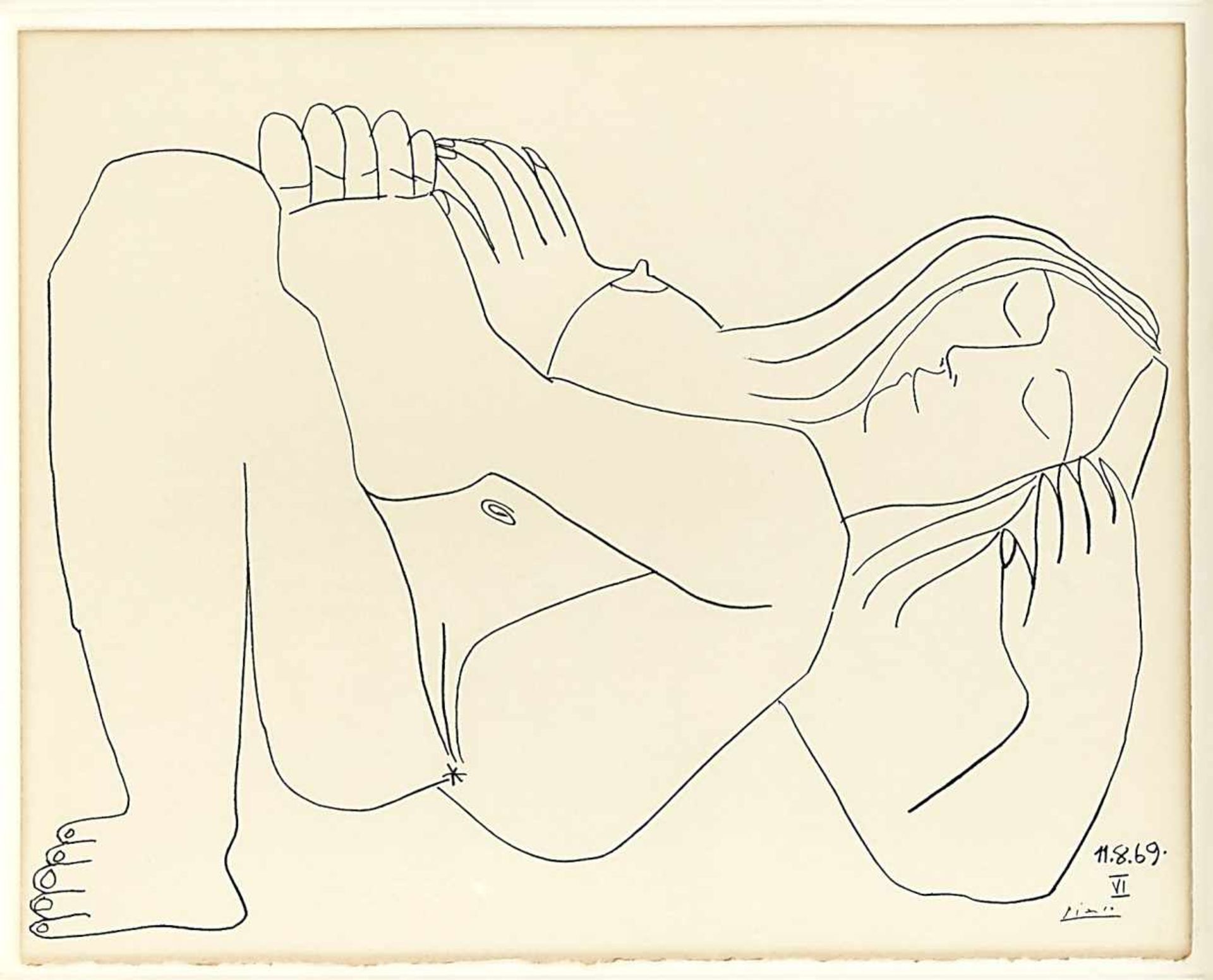 Pablo Picasso (1881-1973), ''Femme Nue 8.11.69.'', Lithographie auf Arches Bütten, u. re. im<