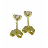 Brilliant ear studs WG 585/000 with 2 diamonds, 0.18 ct W / SI in total, 0.9 g