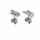 Brilliant ear studs WG 585/000 with 6 brilliants, total 0.05 ct W / SI, L. 10 mm, 1.4 g