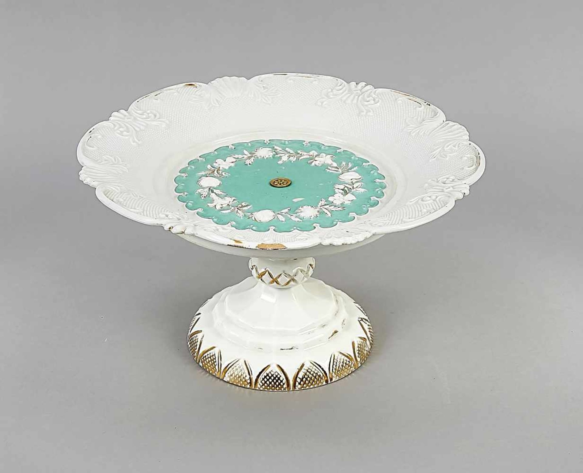 Pompous centerpiece, Meissen, mark 1817-1827, 1st quality, bowl with rich relief surface