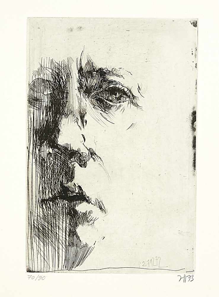 Horst Janssen (1929-1995), self-portrait from the episode ''Hanno's Tod'', one of Janssen's