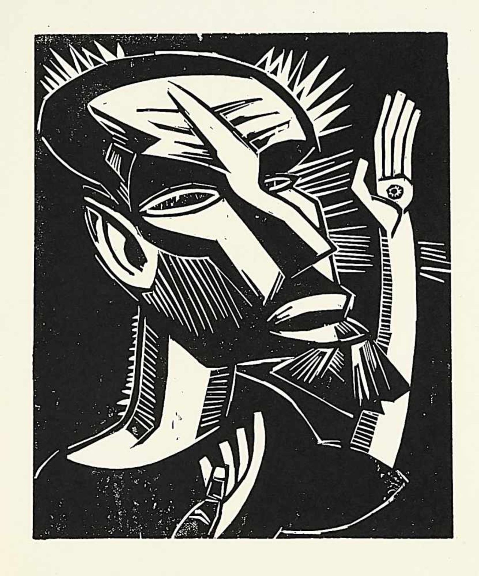 Karl Schmidt-Rottluff (1884-1976), after, ''Saint Francis'', reduced zincography after the